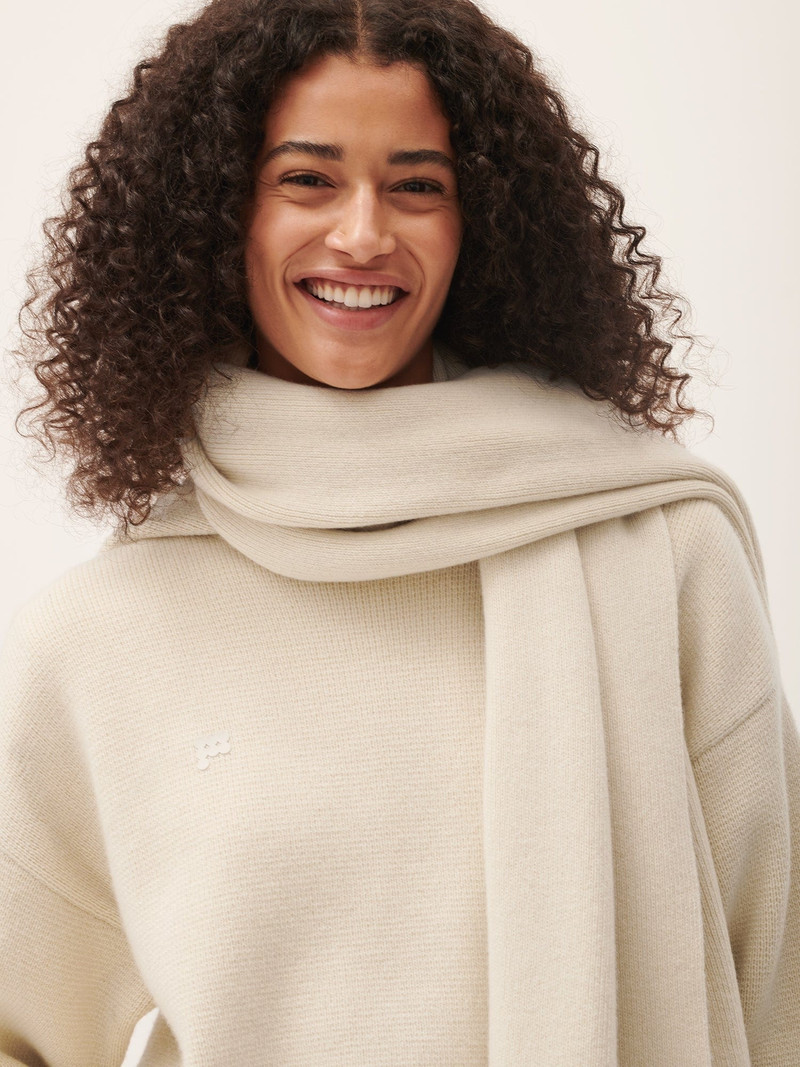 PANGAIA DNA Recycled Cashmere Scarf - Ecru Ivory outlook