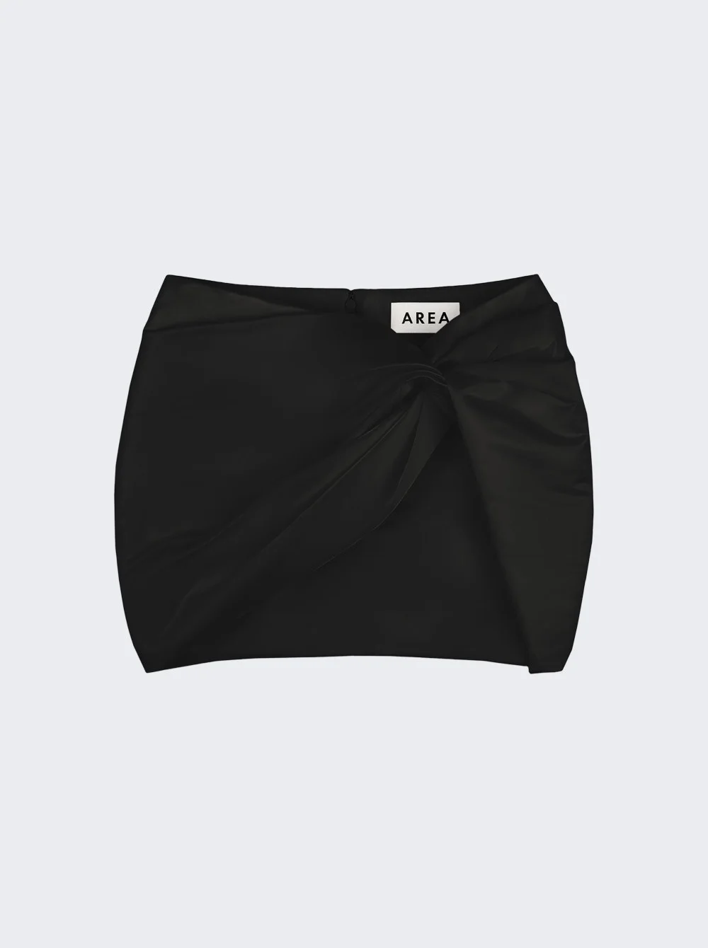 Wrapped Satin Mini Skirt Black - 1