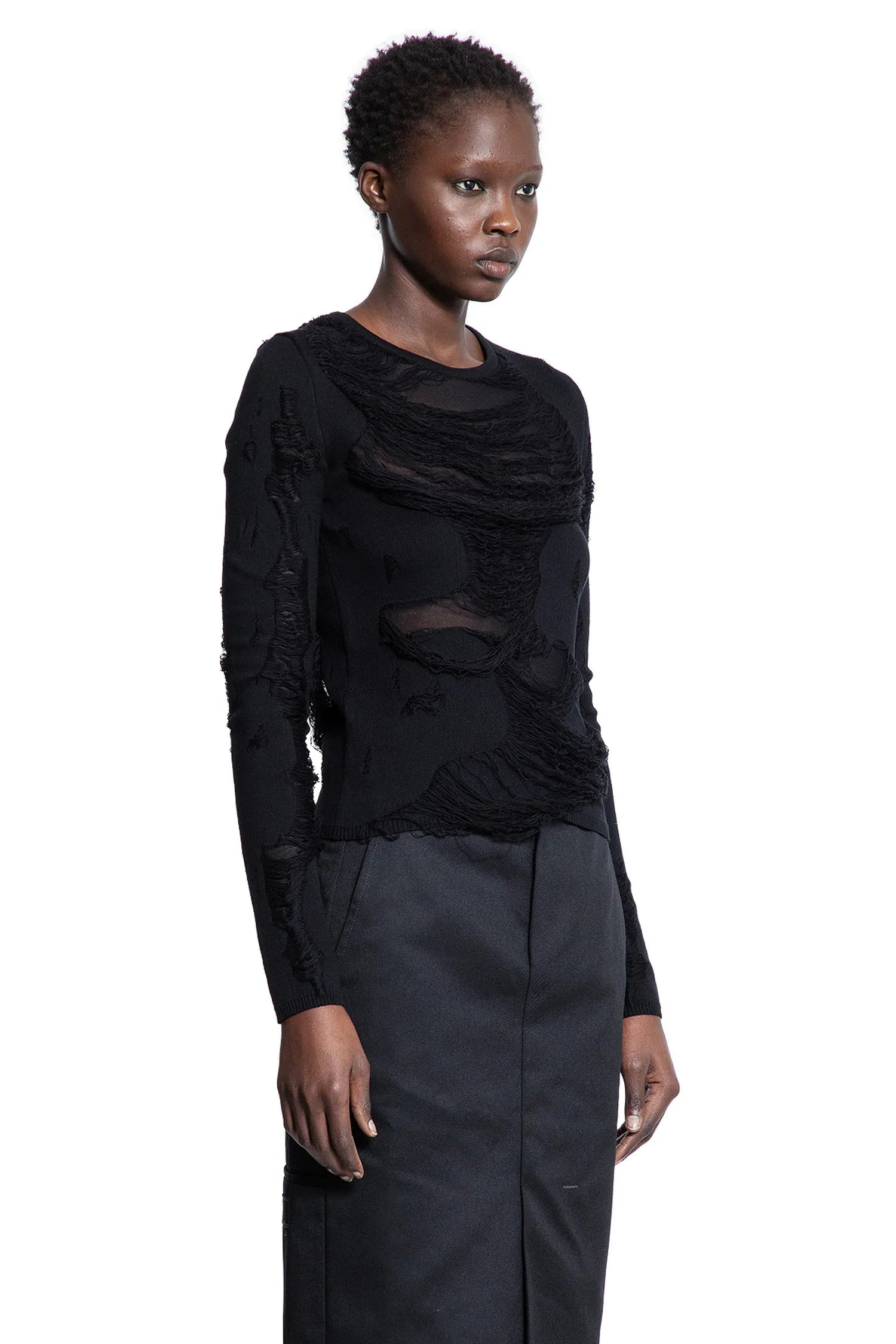 Shredded-Cotton-And-Tulle-Sweater - 2
