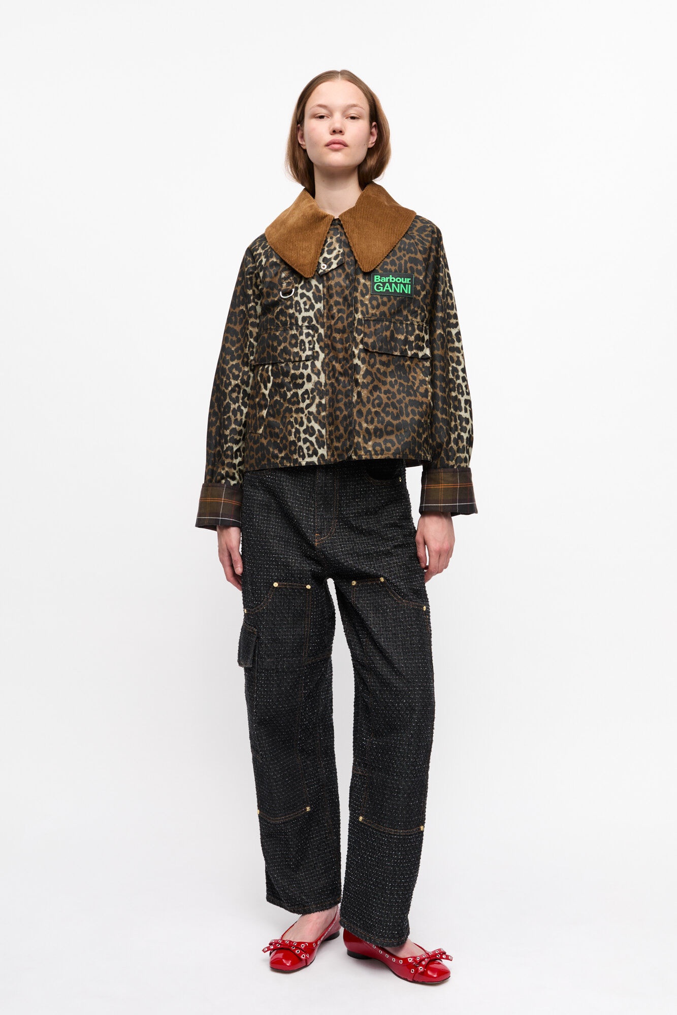 GANNI X BARBOUR LEOPARD PRINT WAXED ANORAK - 3
