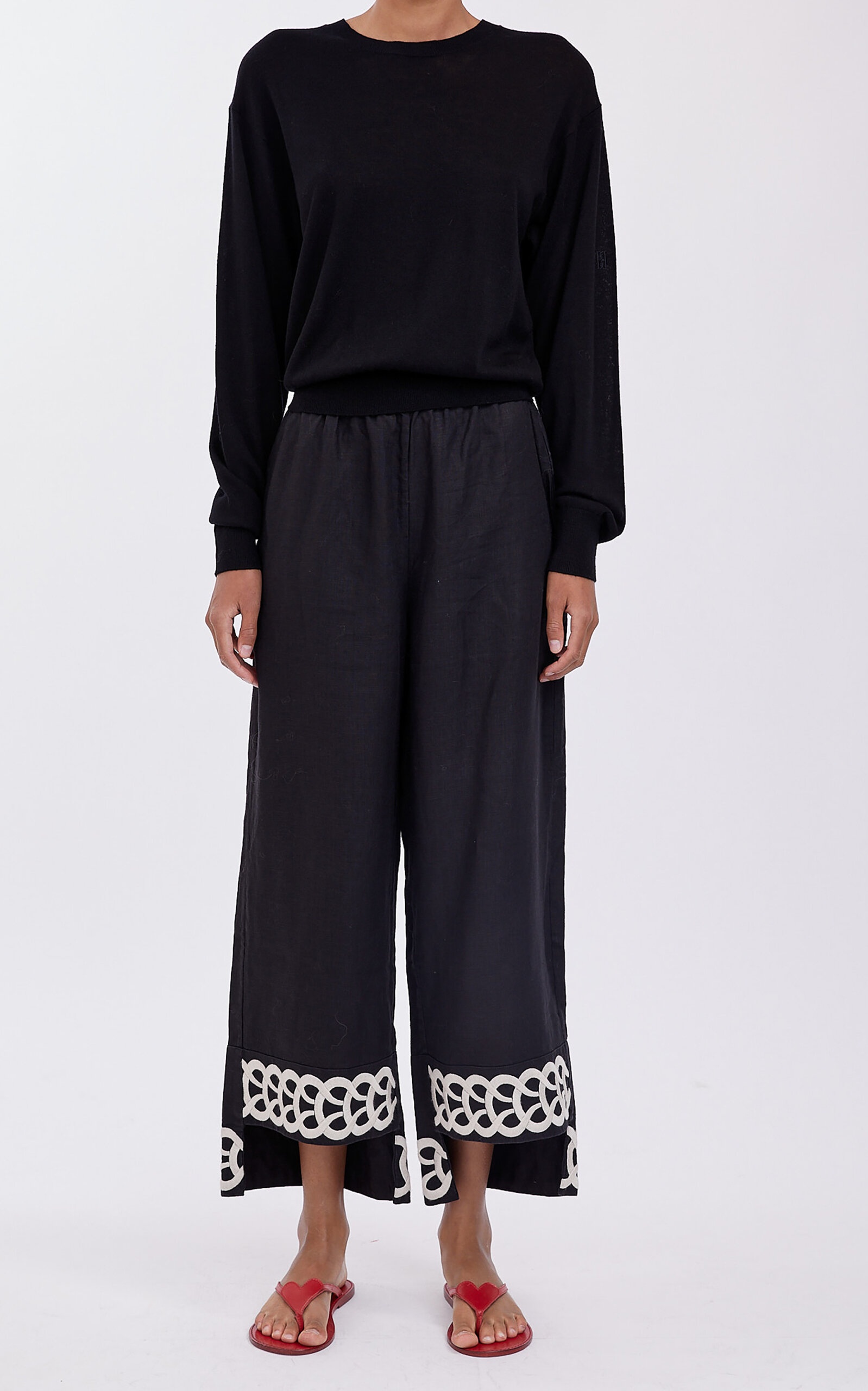 Wide Leg Linen Pants black - 2