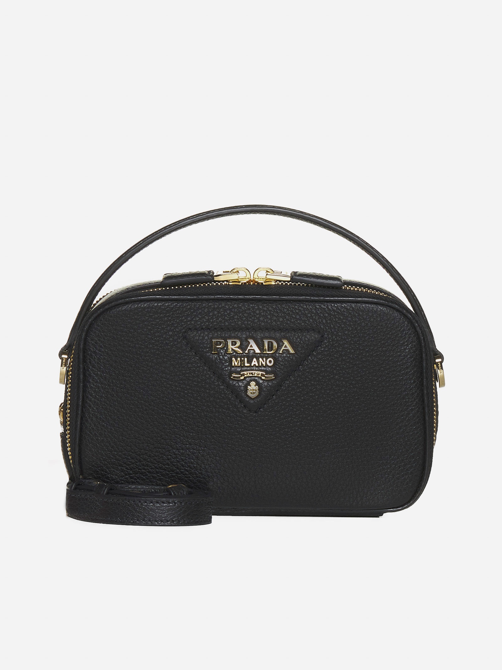 Prada - Flou White Leather Top Zip Camera Bag