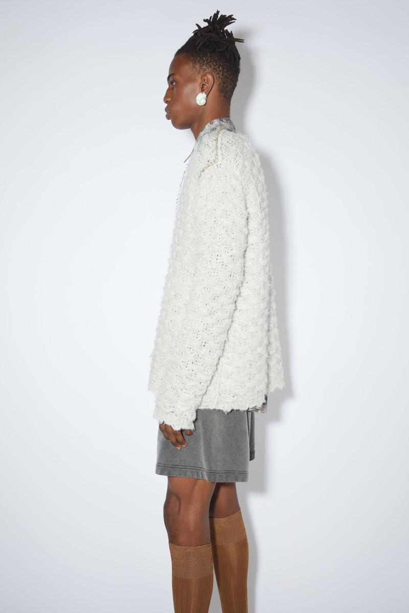 Distressed crochet jumper - Dusty green 4