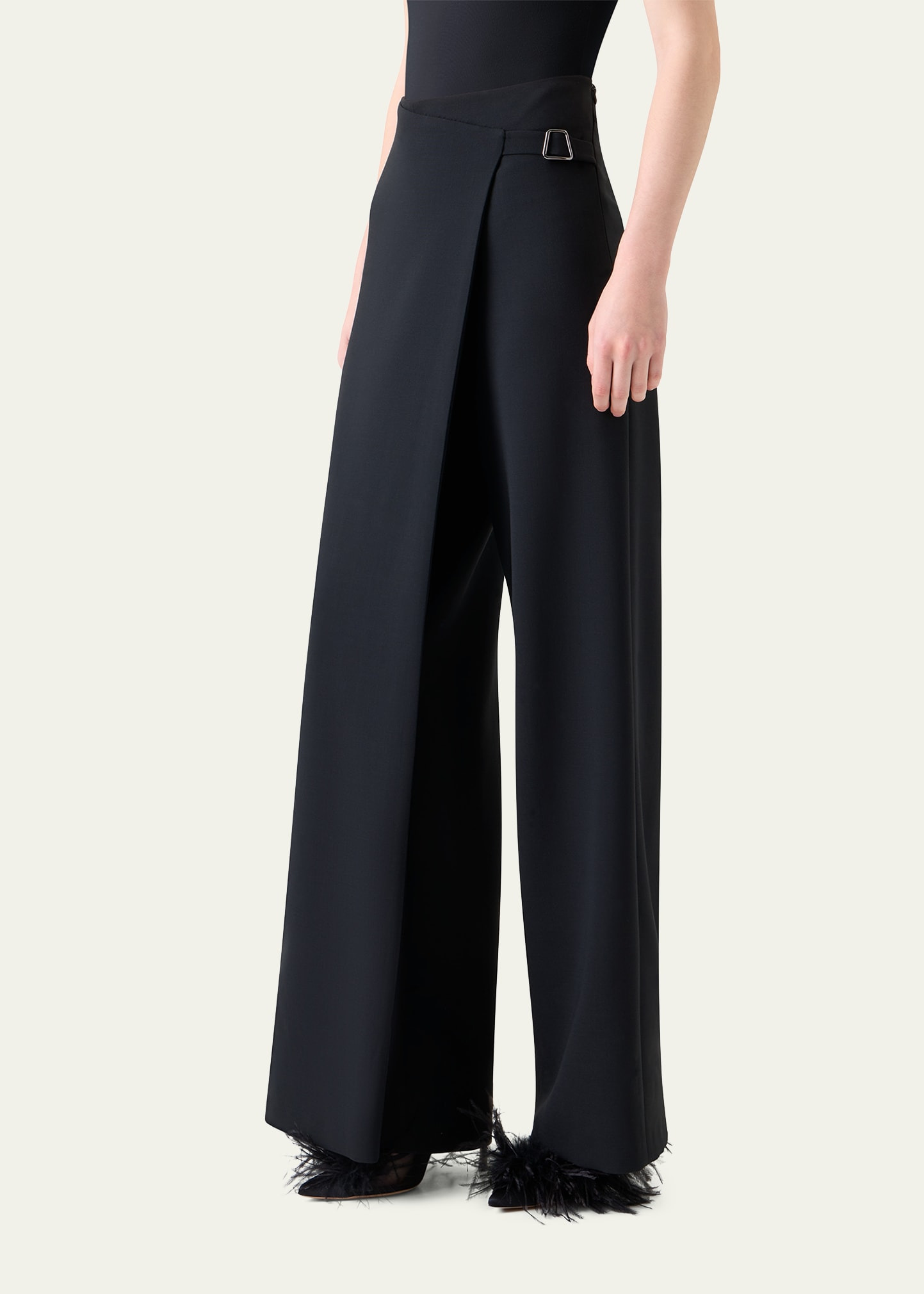 Foss Asymmetric Wrap-Panel Wide-Leg Pants - 4