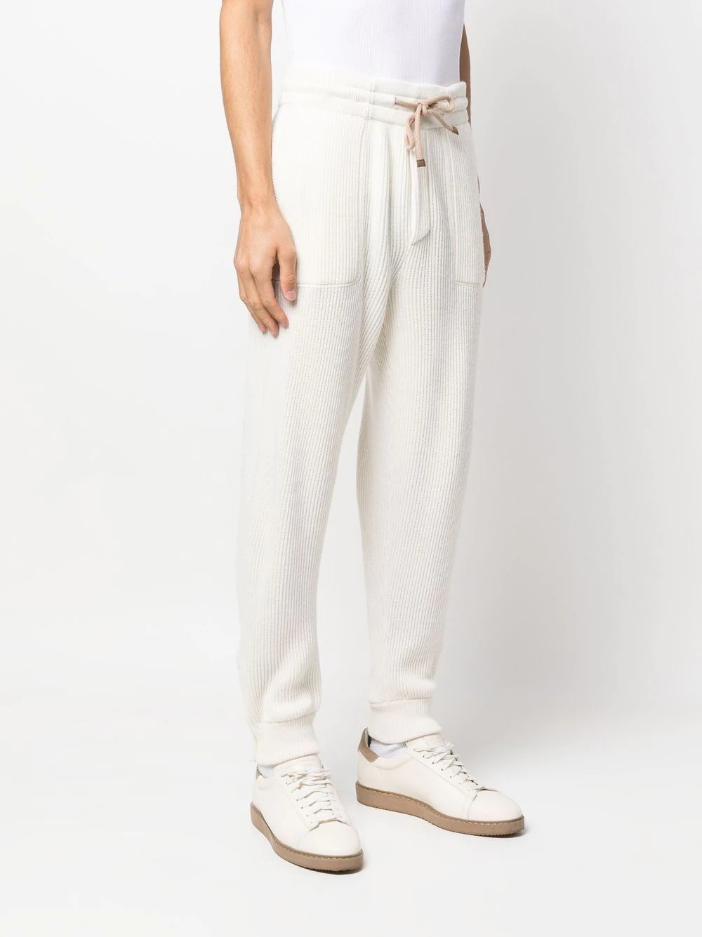 drawstring cashmere track pants - 3