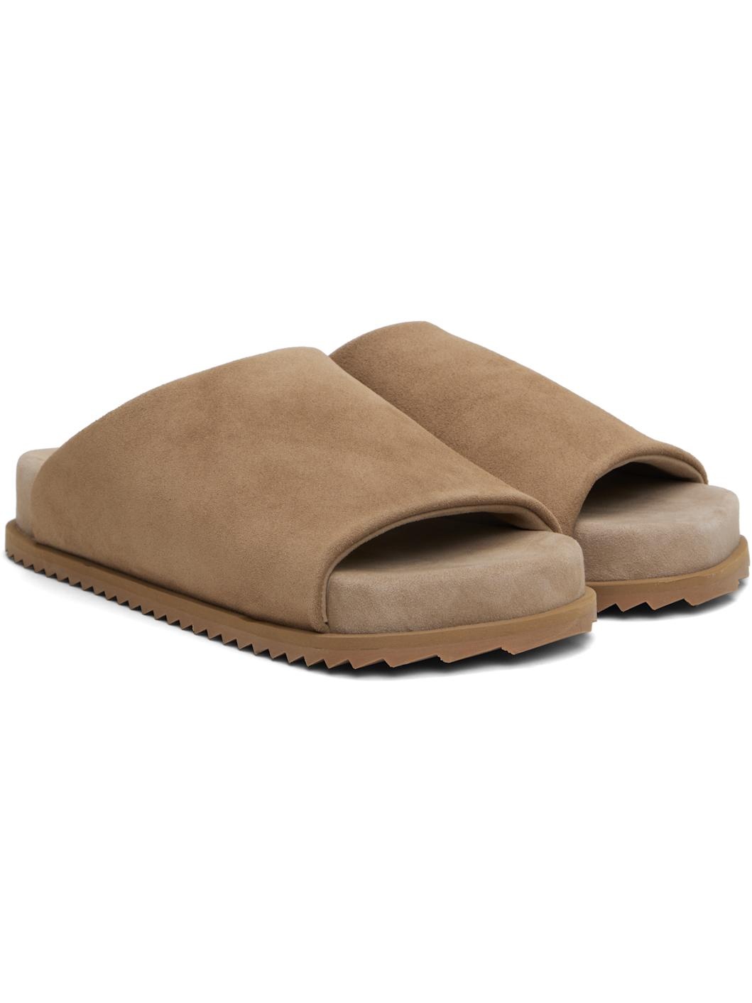Beige Finn Slider Sandals - 4