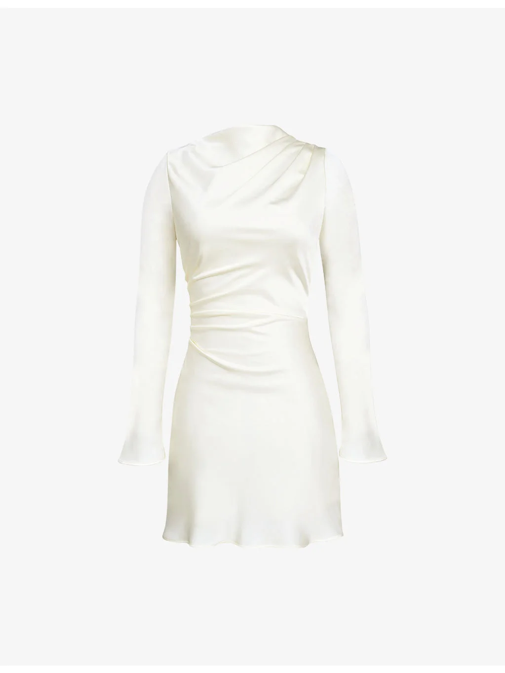 Lulu Flute Long-Sleeve Satin Mini Dress - 1