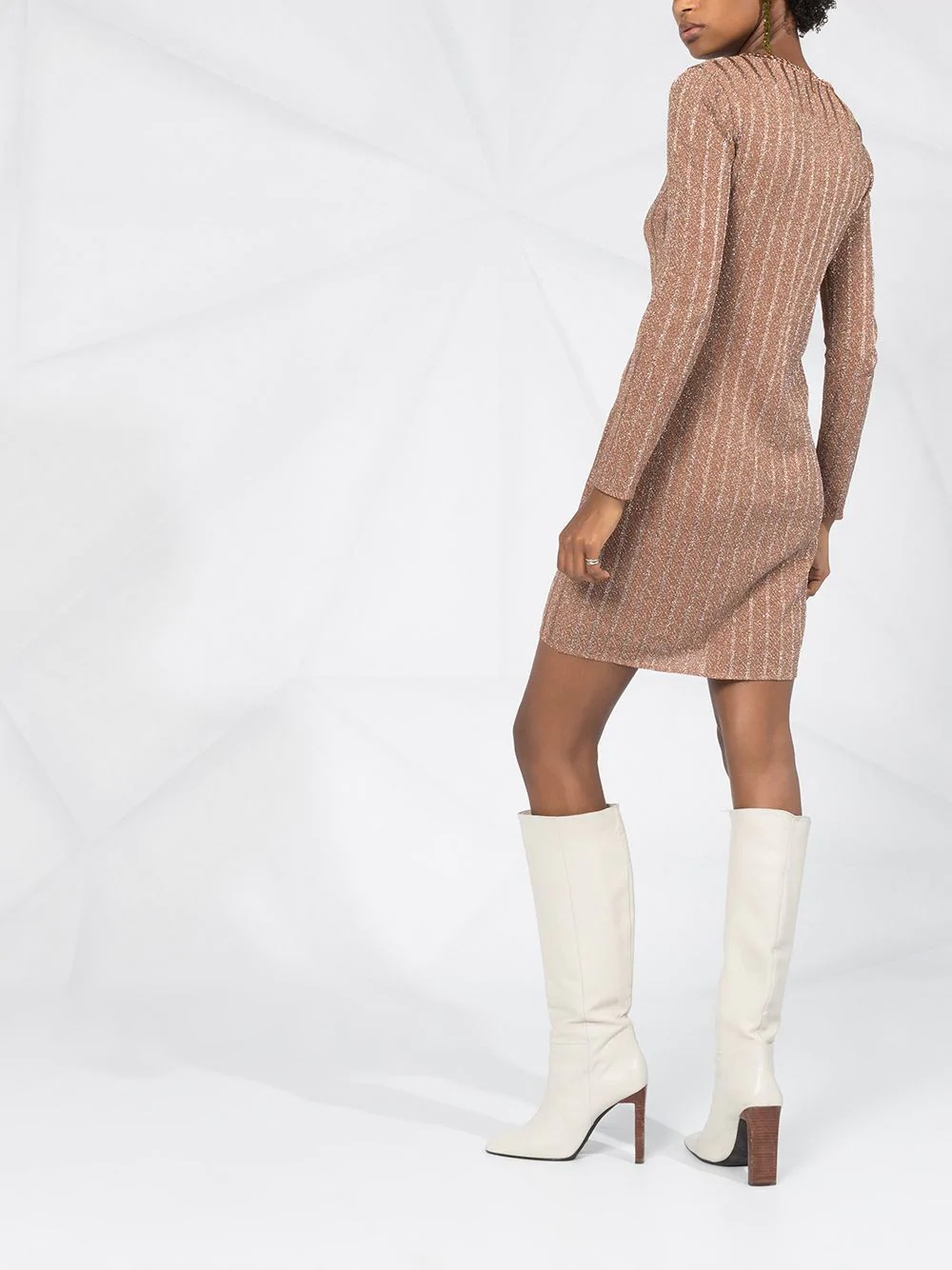 glitter knitted shift dress - 6