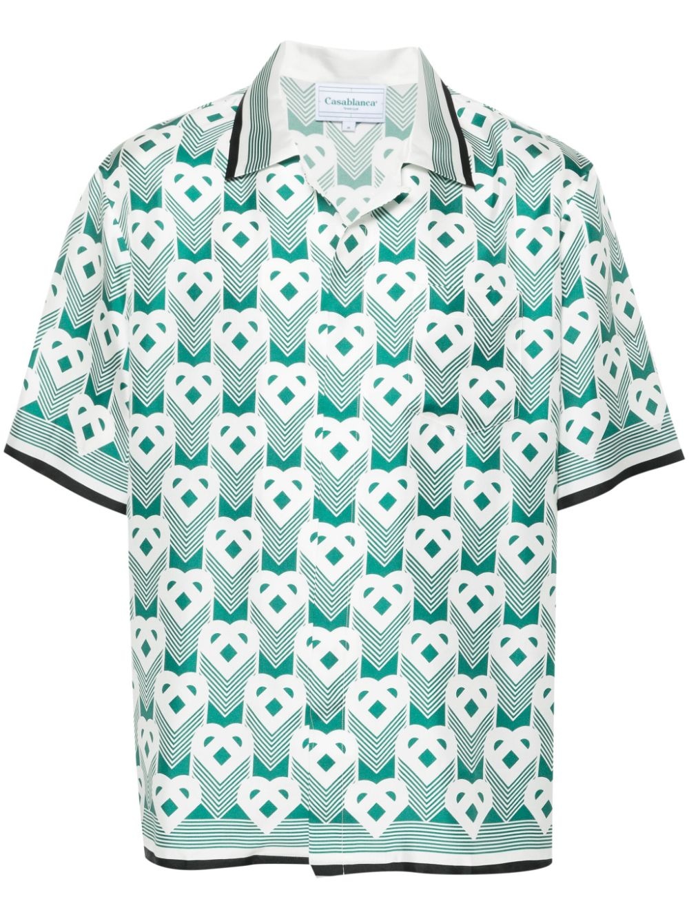 Heart Monogram silk shirt - 1