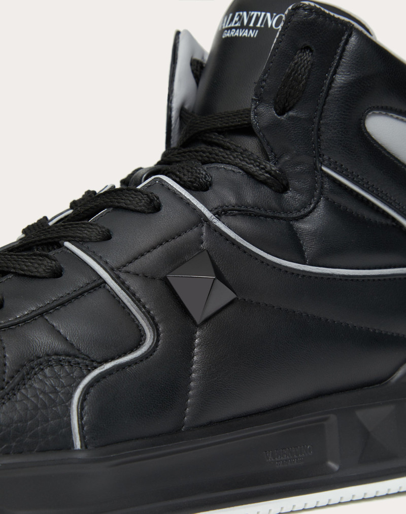 ONE STUD MID-TOP CALFSKIN SNEAKER 5