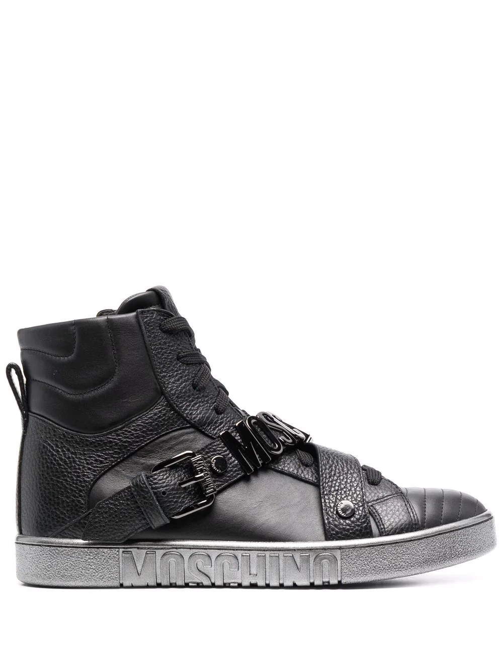 logo-lettering high-top sneakers - 1