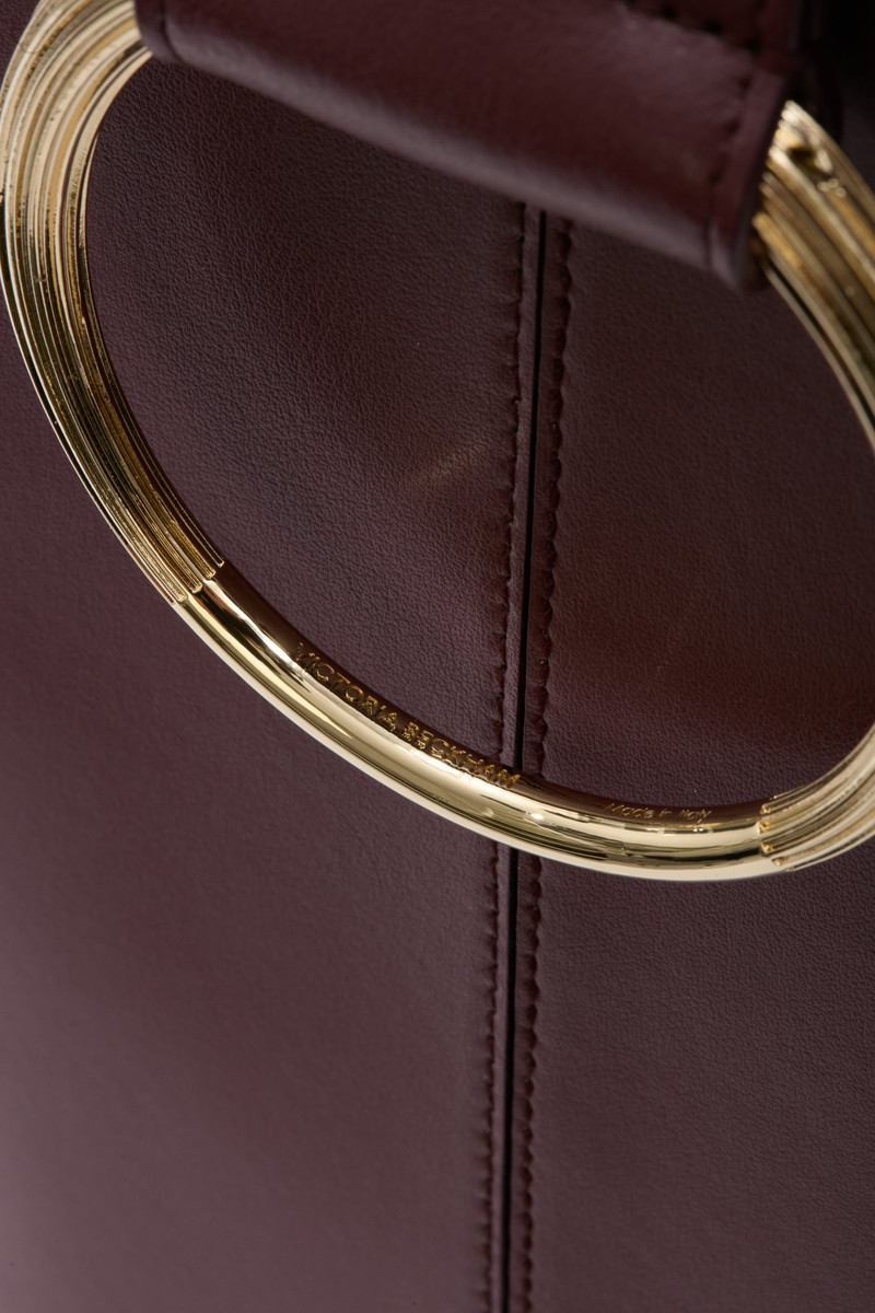 Dia Bucket Bag In Burgundy Smooth Leather 6