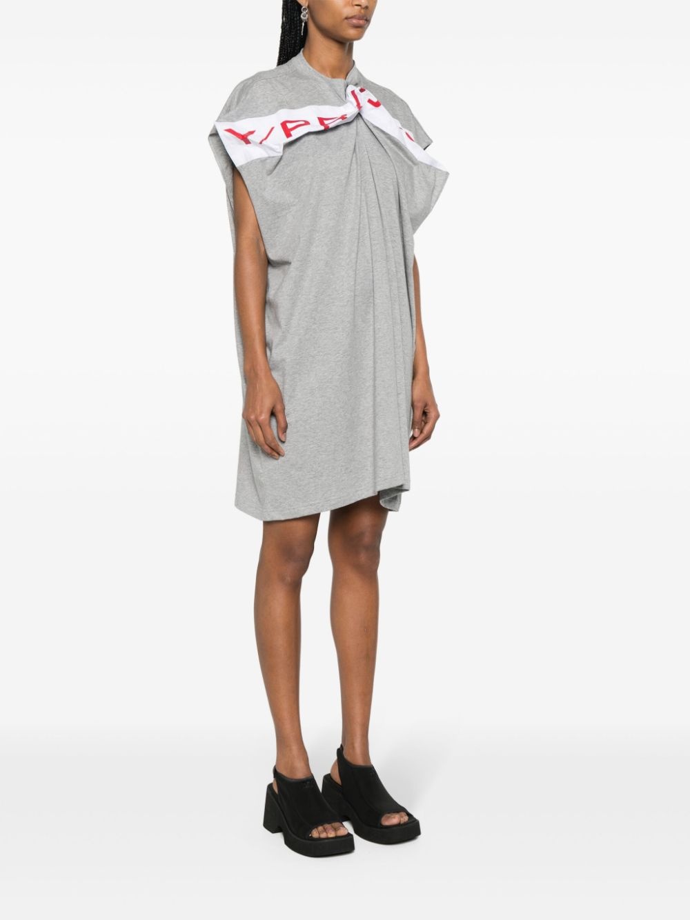 logo-print cotton dress - 3