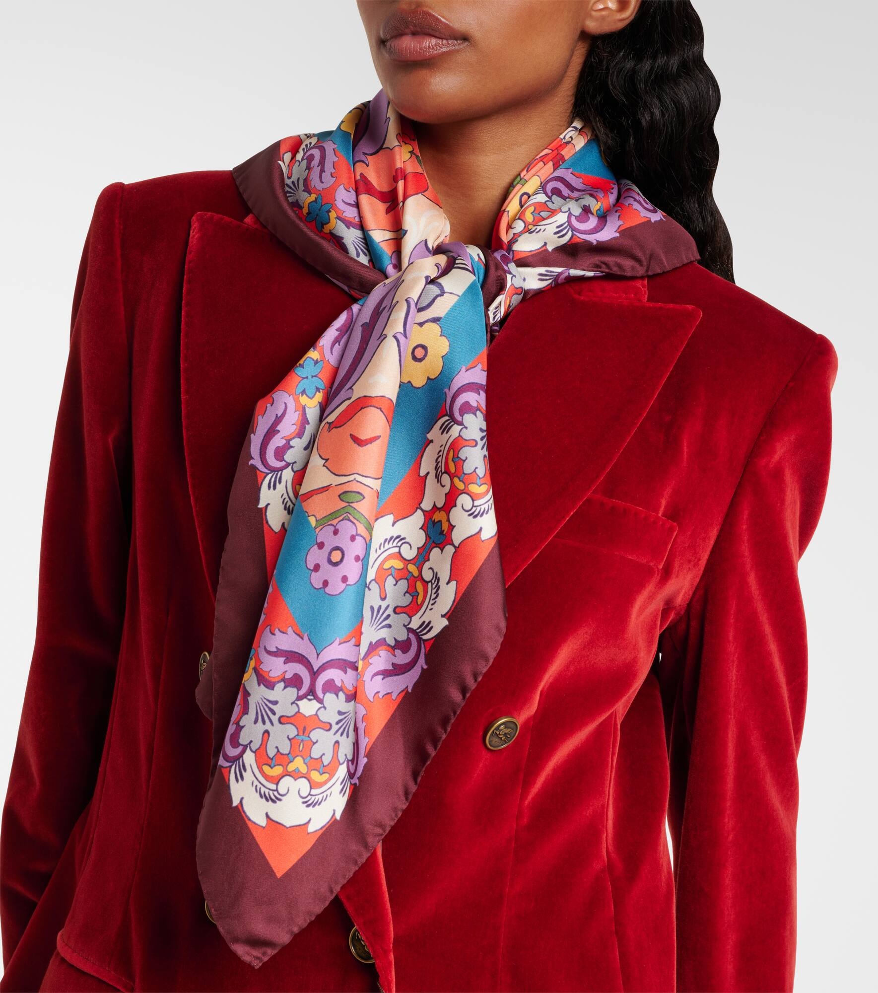 Printed silk twill scarf - 3
