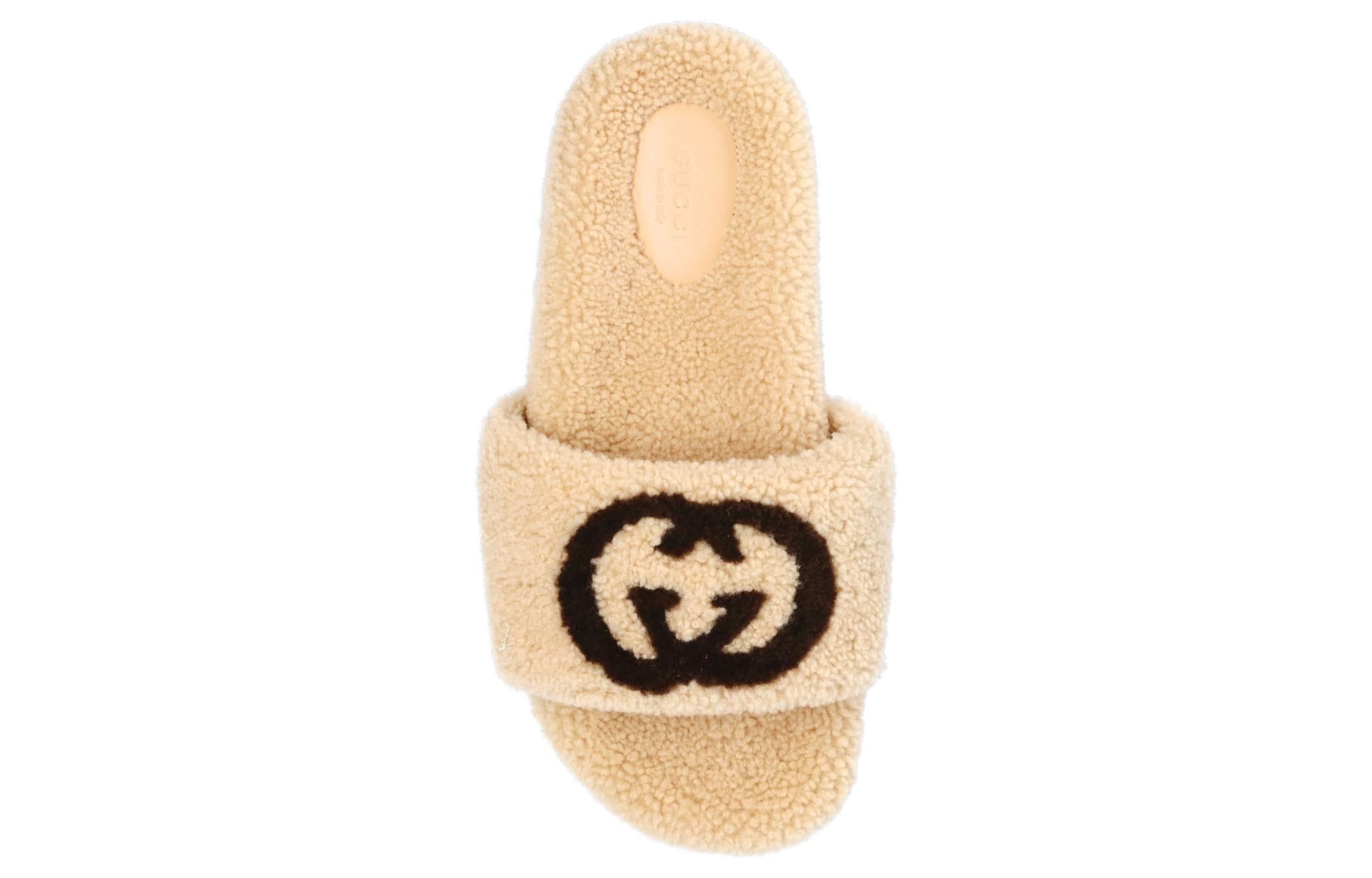 (WMNS) Gucci Slide 'Interlocking G Merino Wool - Light Brown' 646225-D0L00-9547 - 4