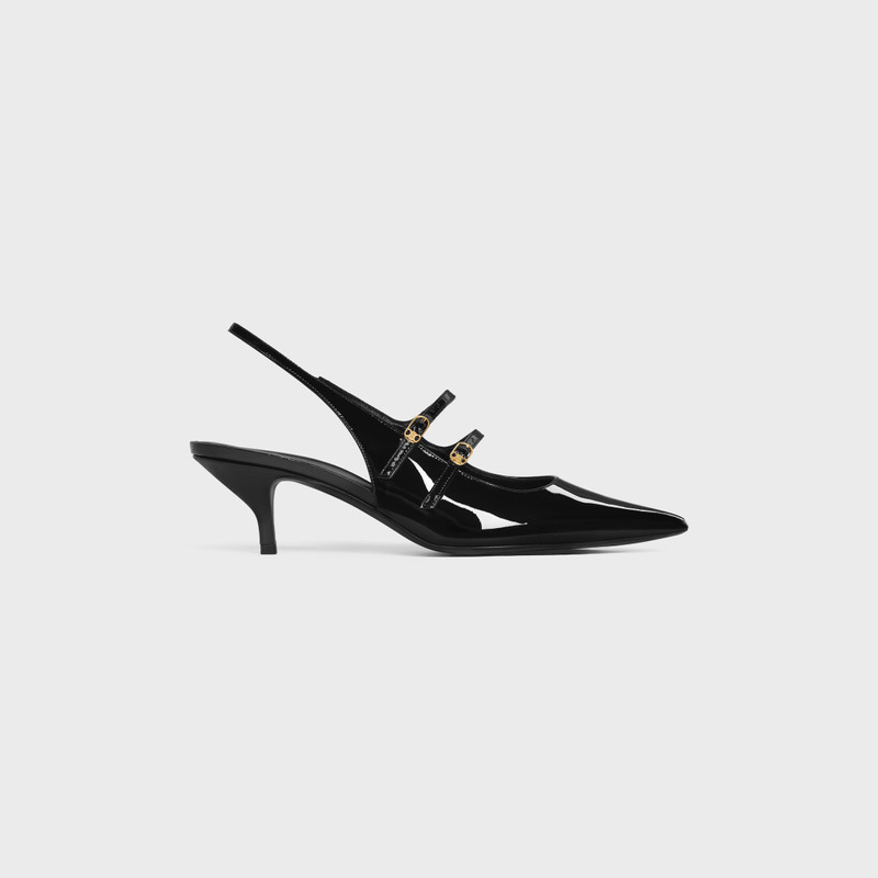 CELINE JUDY DOUBLE STRAP MARY JANE SLINGBACK IN PATENT CALFSKIN - 1