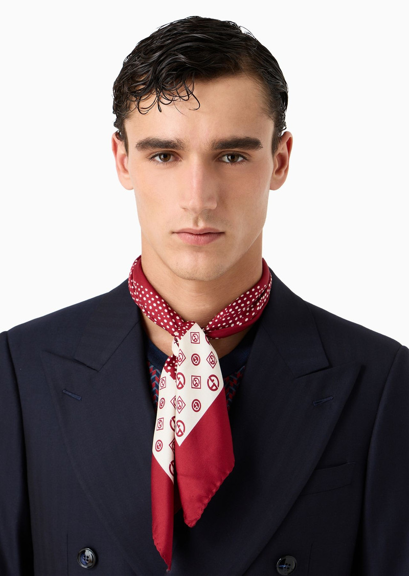 Silk foulard with logo print 3