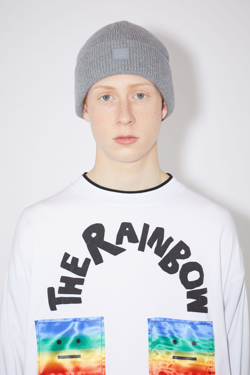 Ribbed knit beanie hat - Grey Melange 3