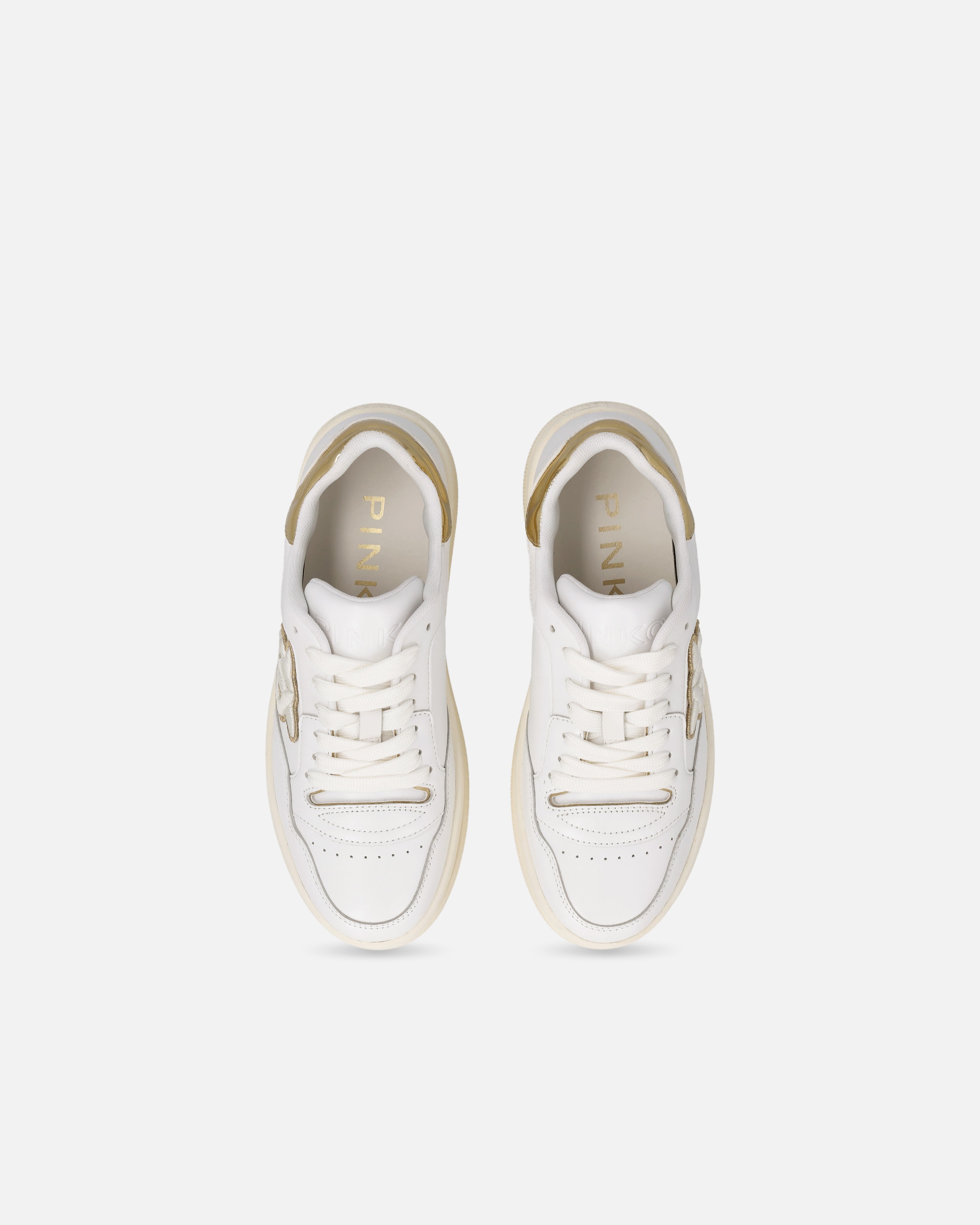 LEATHER TENNIS SHOES WITH METALLIC DETAILS - 9