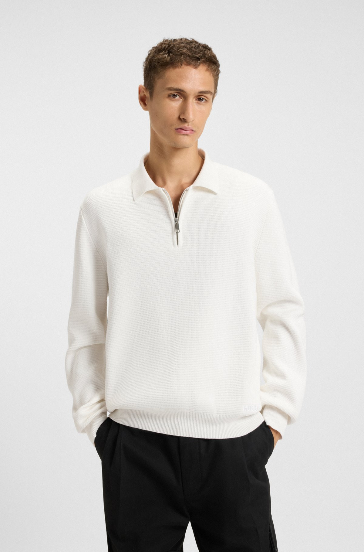 ZIP-NECK KNIT POLO IN INTERLOCK COTTON - 2