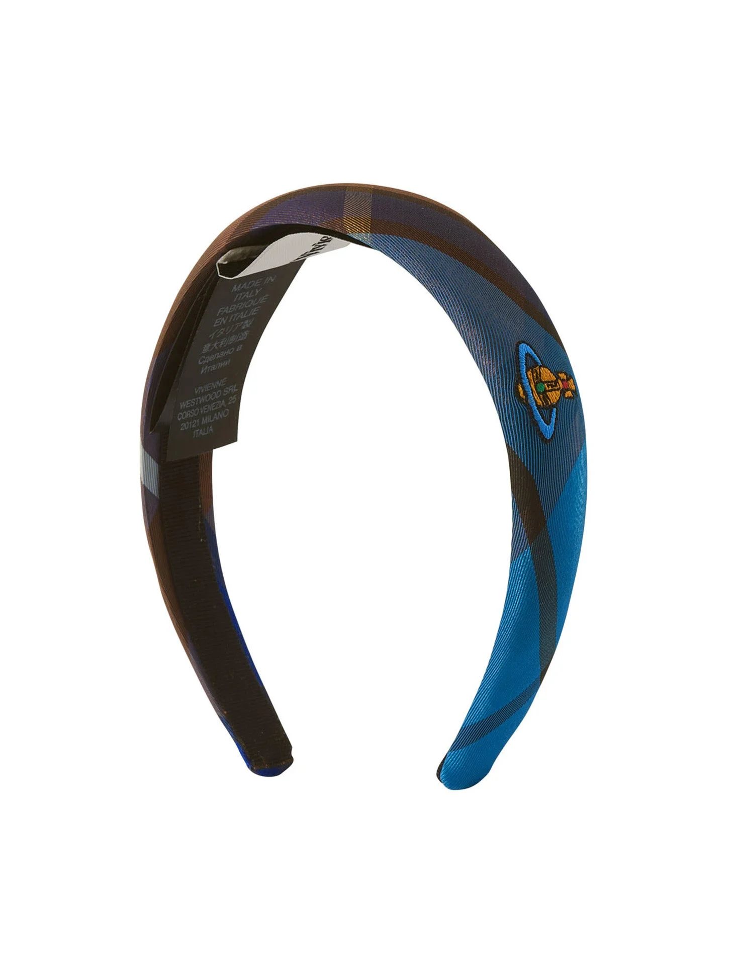 HAIRBAND SLIM - SHINY BLUE/BROWN - 1