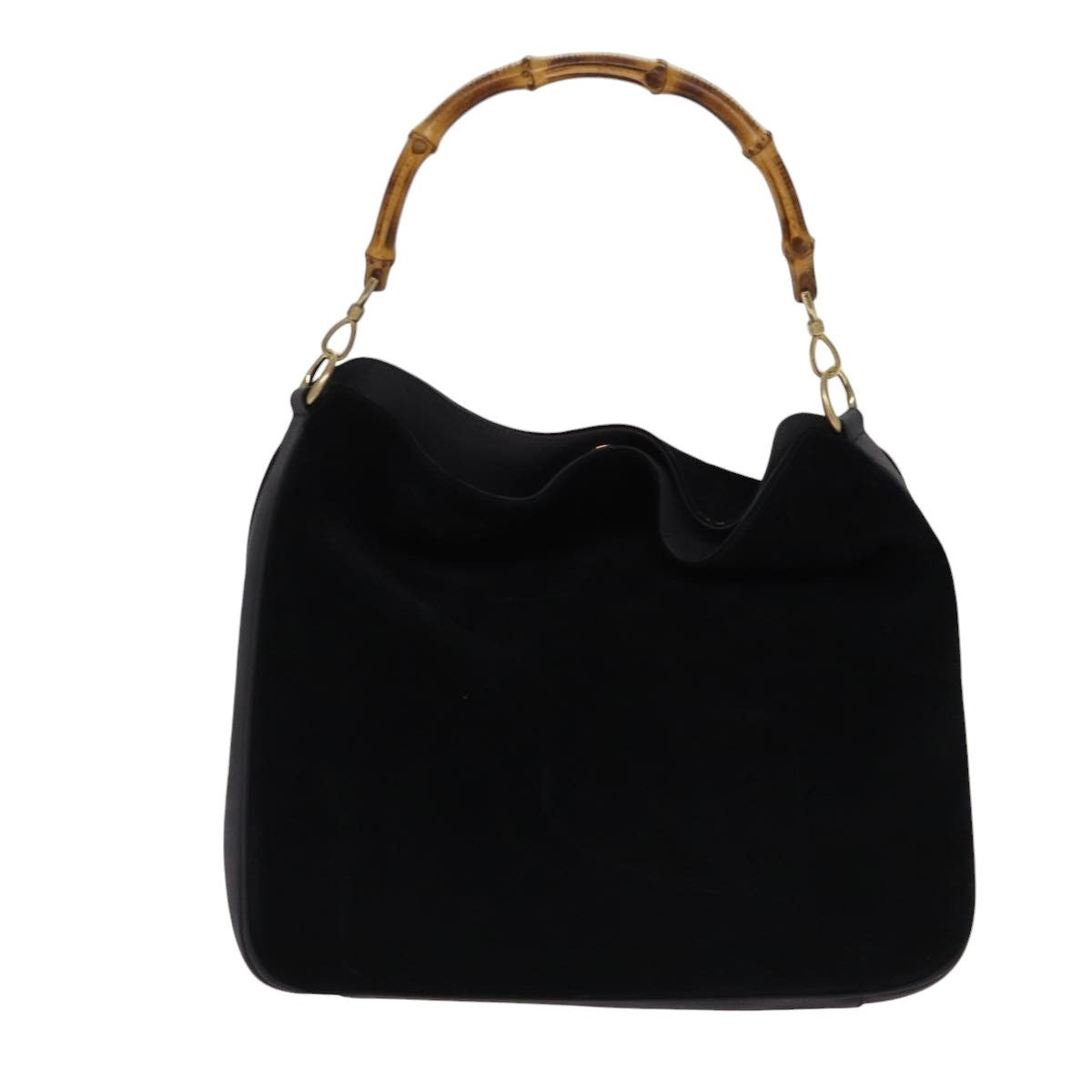 GUCCI Bamboo Hand Bag Suede Black Gold 001 1014 1577 0 - 10