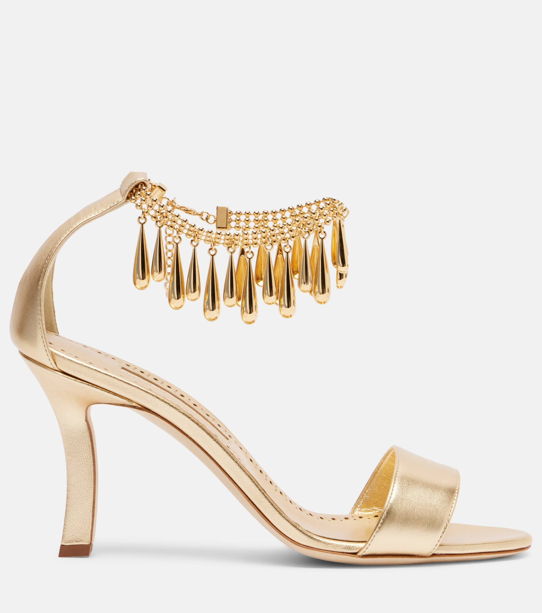 Nicusan 90 embellished leather sandals - 4