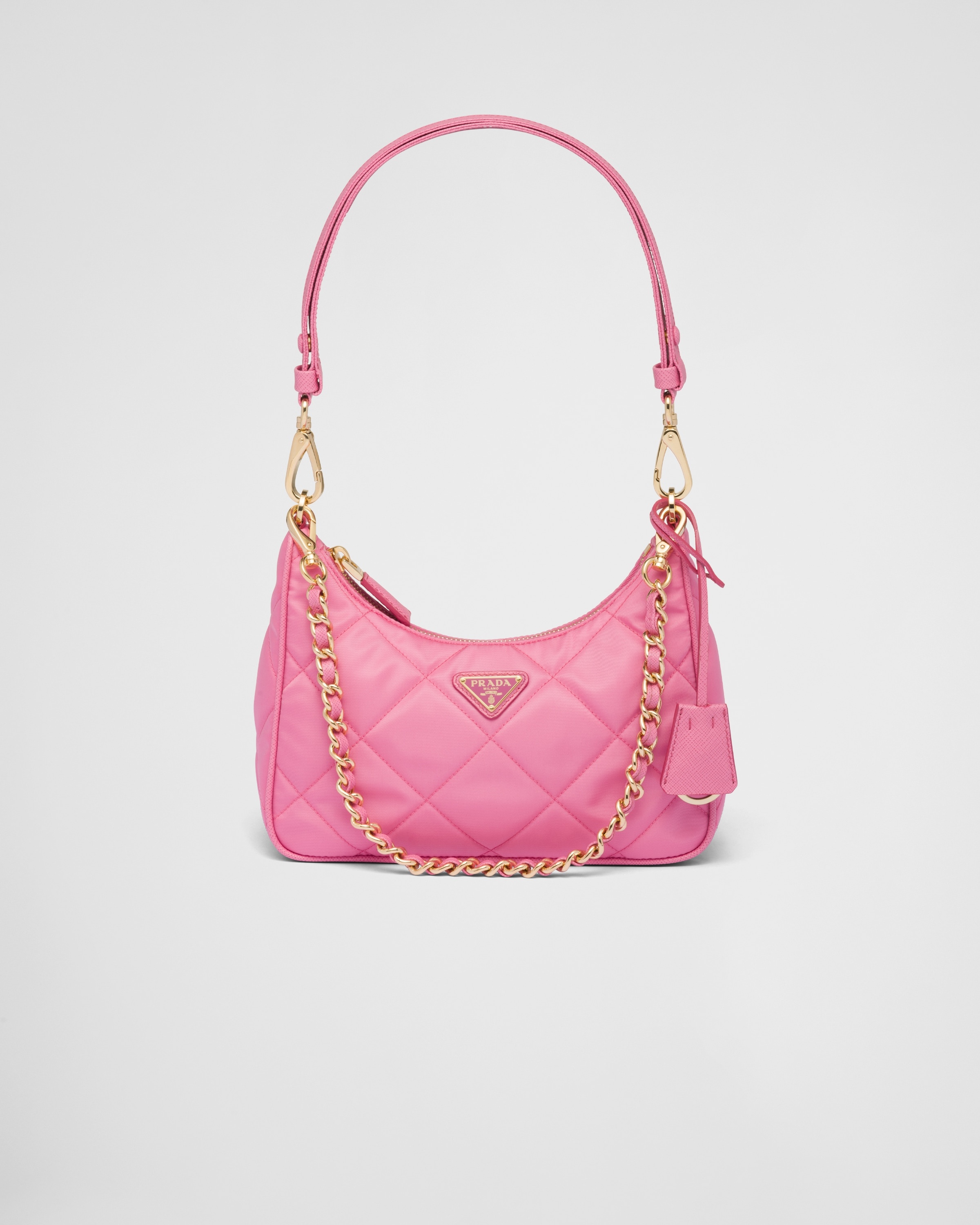 Prada Soft Mini Bag In Padded Nappa Leather in Pink