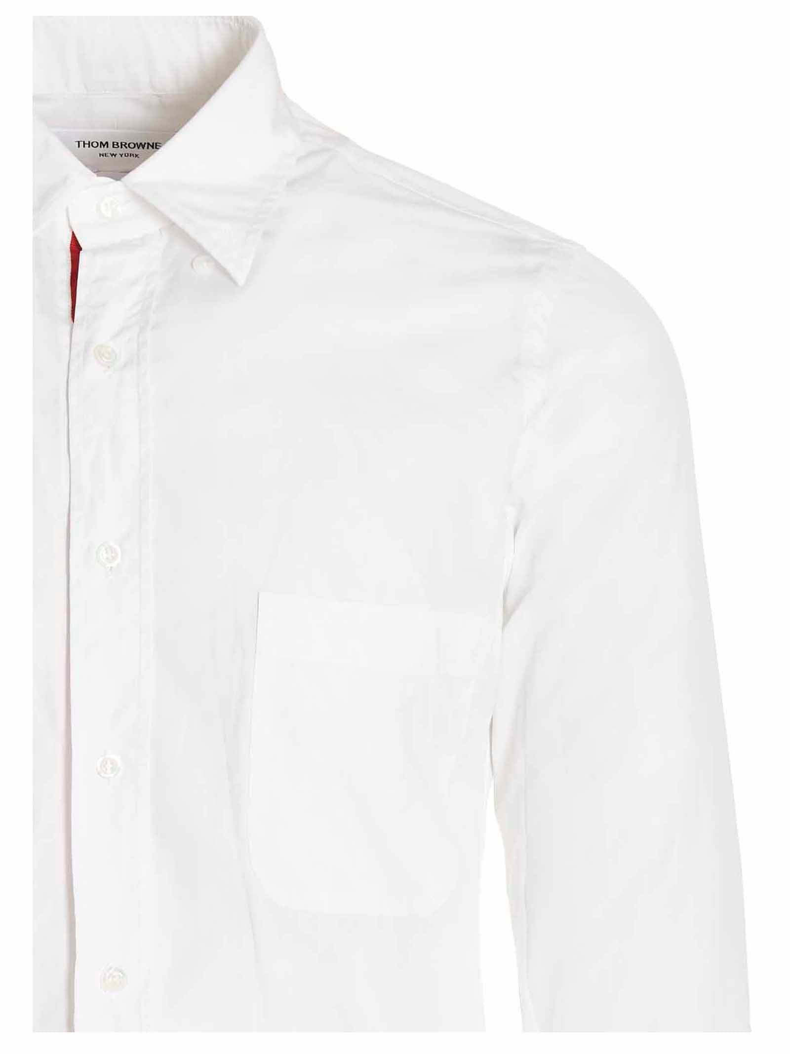 Thom Browne Men Solid Poplin Shirt - 3