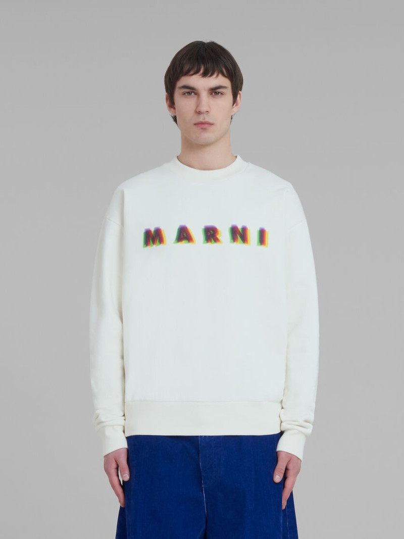 Marni WHITE COTTON SWEATSHIRT WITH 3D MARNI PRINT outlook