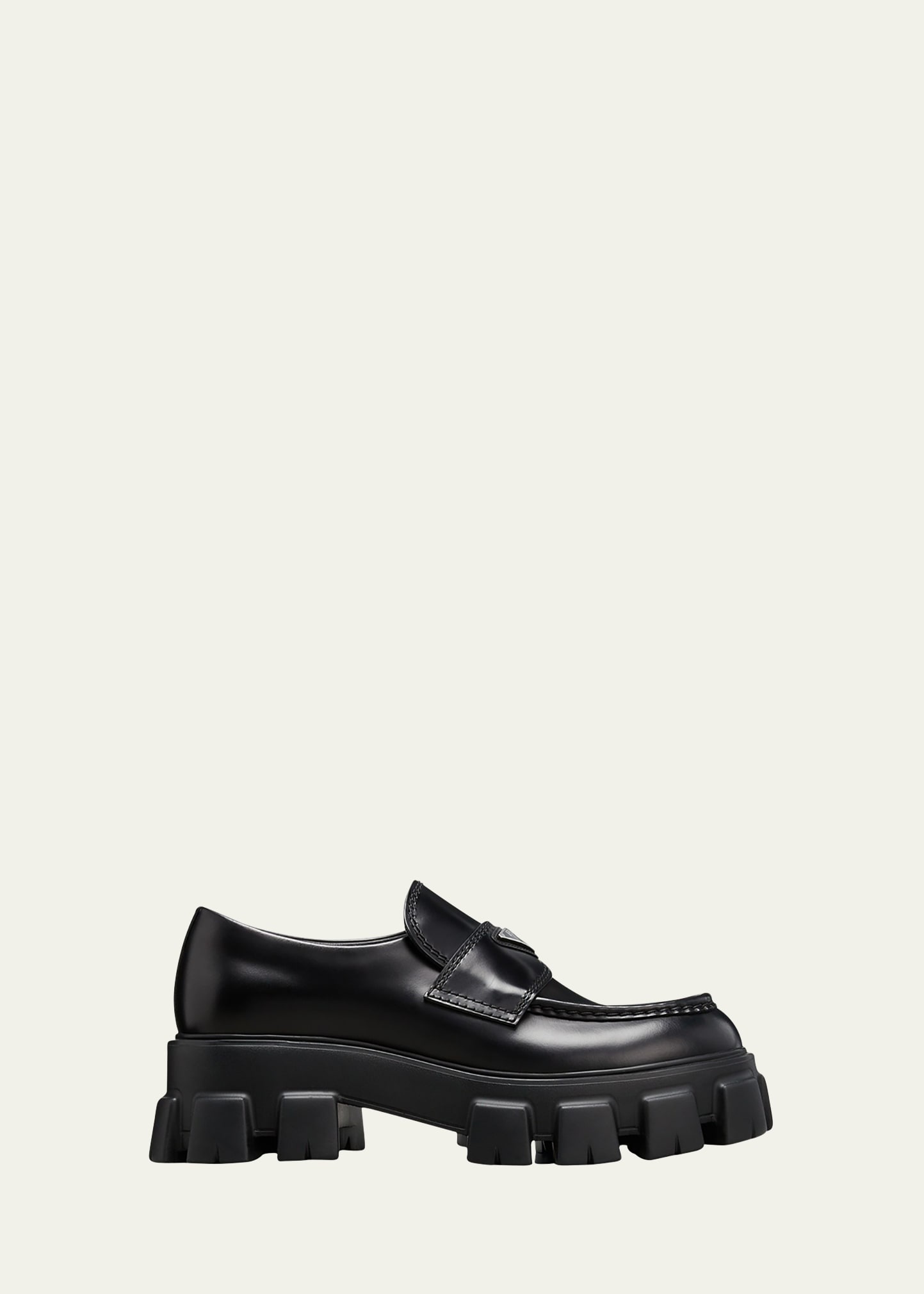 Men's Monolith Lug-Sole Brushed Leather Loafers - 1
