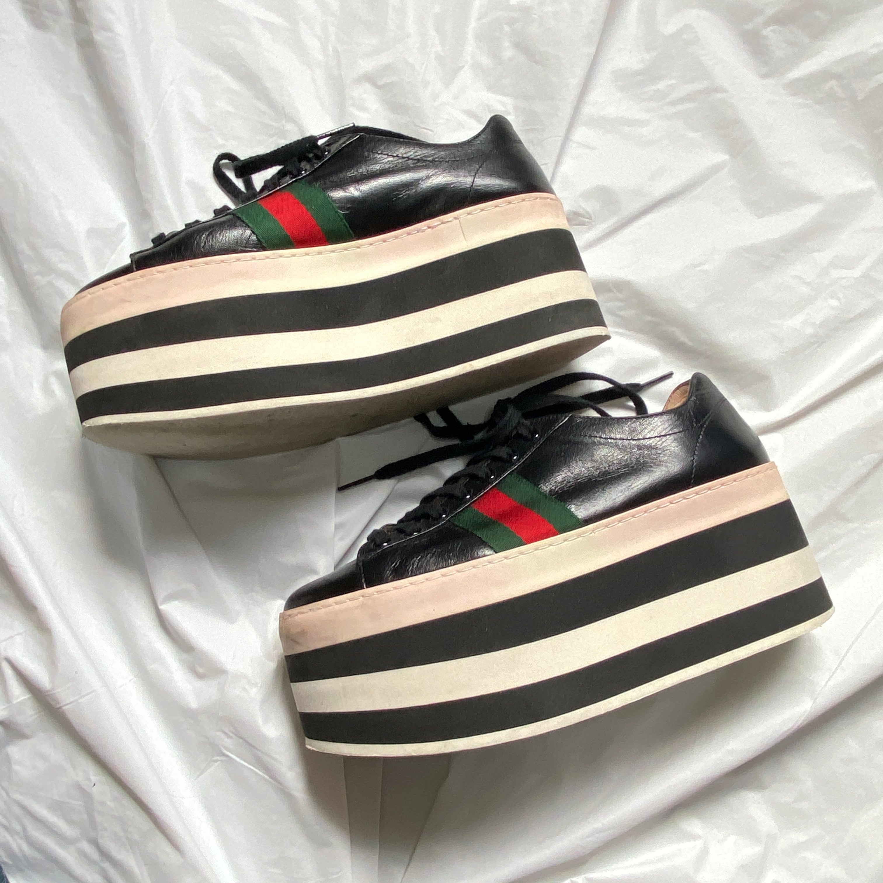 Gucci Peggy black platform ace sneaker 37 - 4