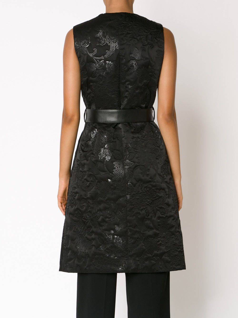 sleeveless belted dress - 4