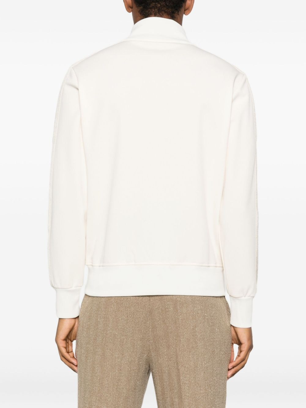 stripe-detail zip-up sweatshirt - 4