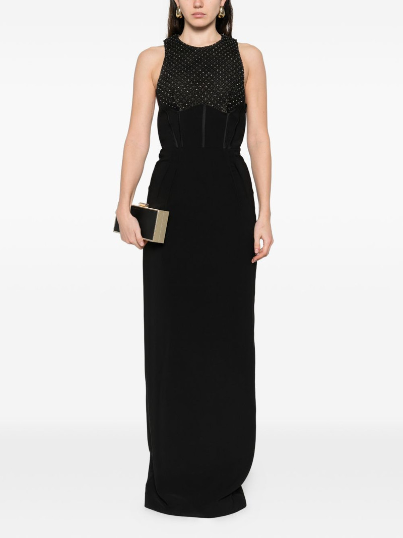 ELISABETTA FRANCHI crystal-embellished open-back maxi dress outlook