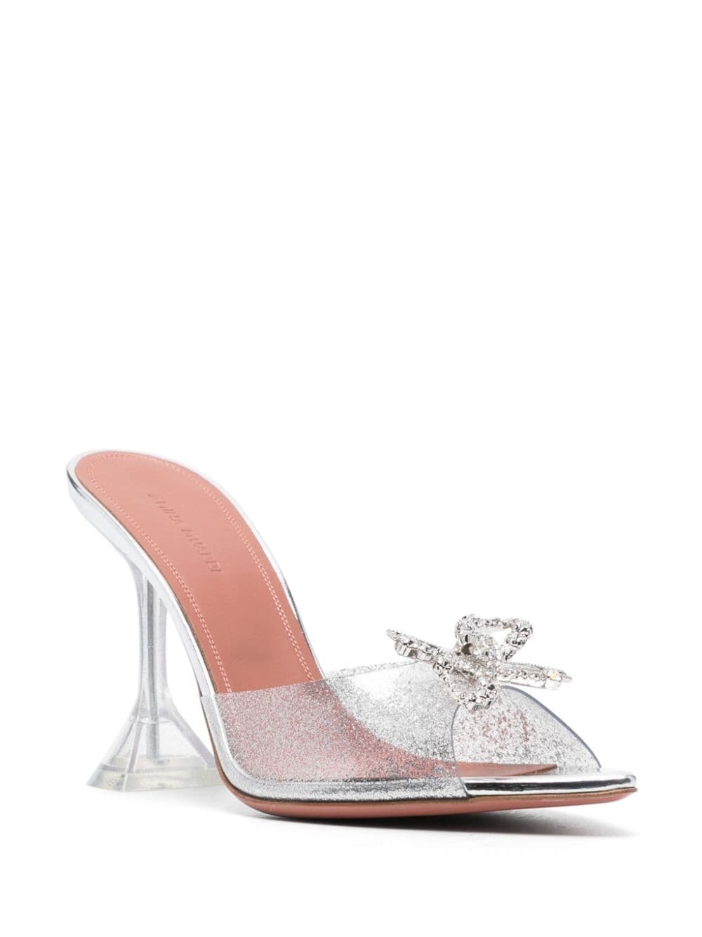 Rosie Glass 95mm glitter mules - 2