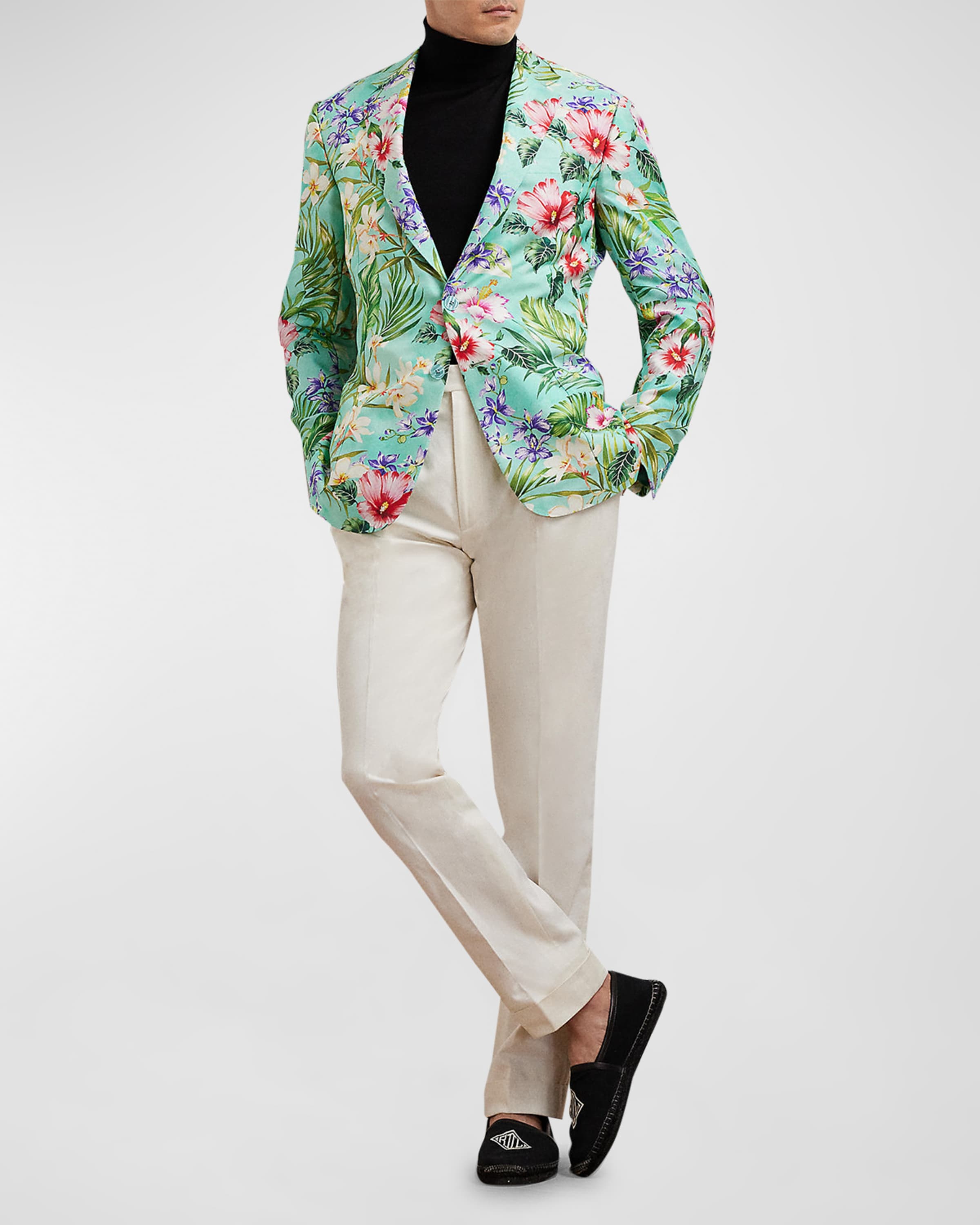 Men's Kent Hand-Tailored Floral Silk Sport Coat - 4