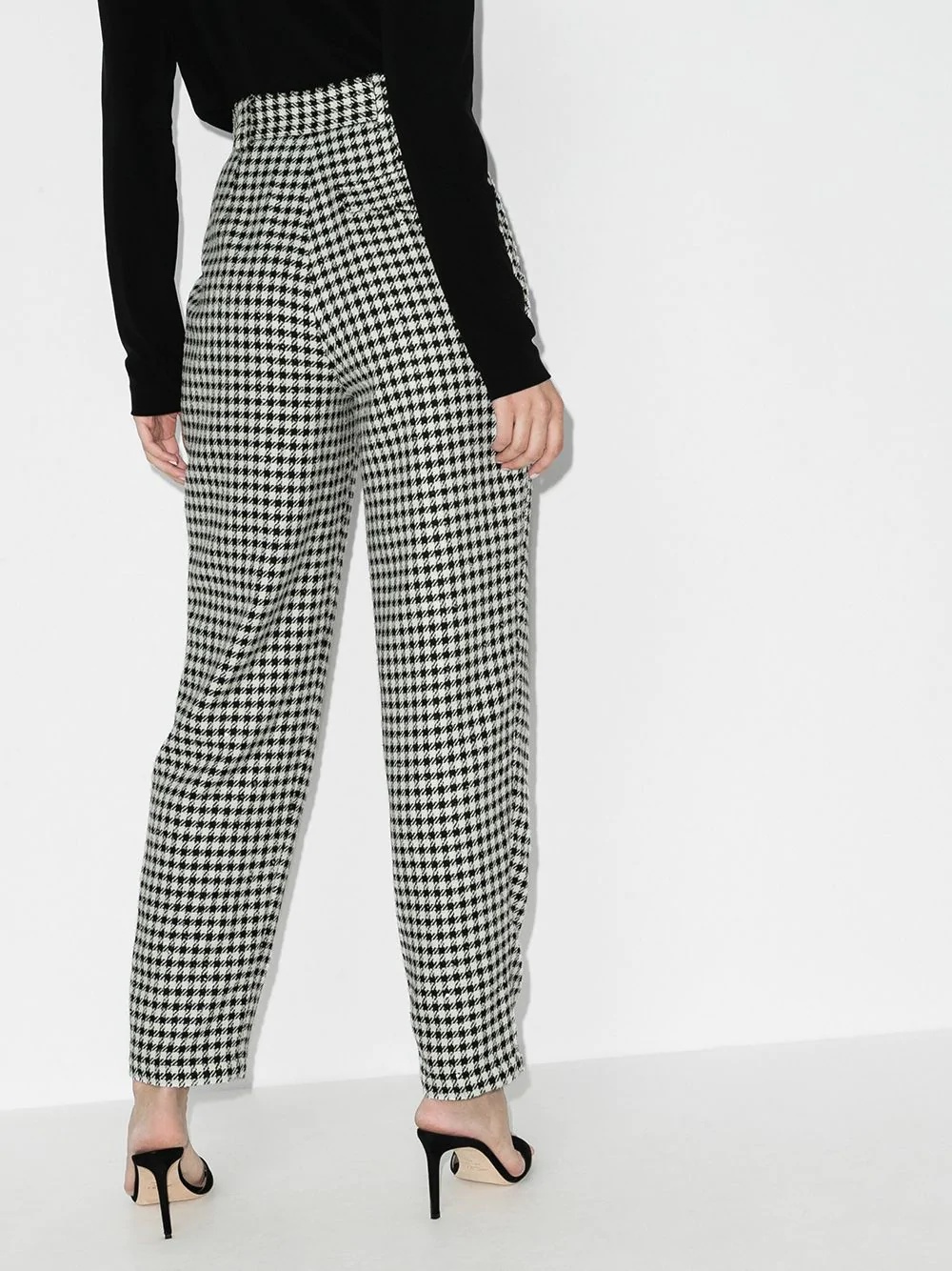 houndstooth high-waisted trousers - 3