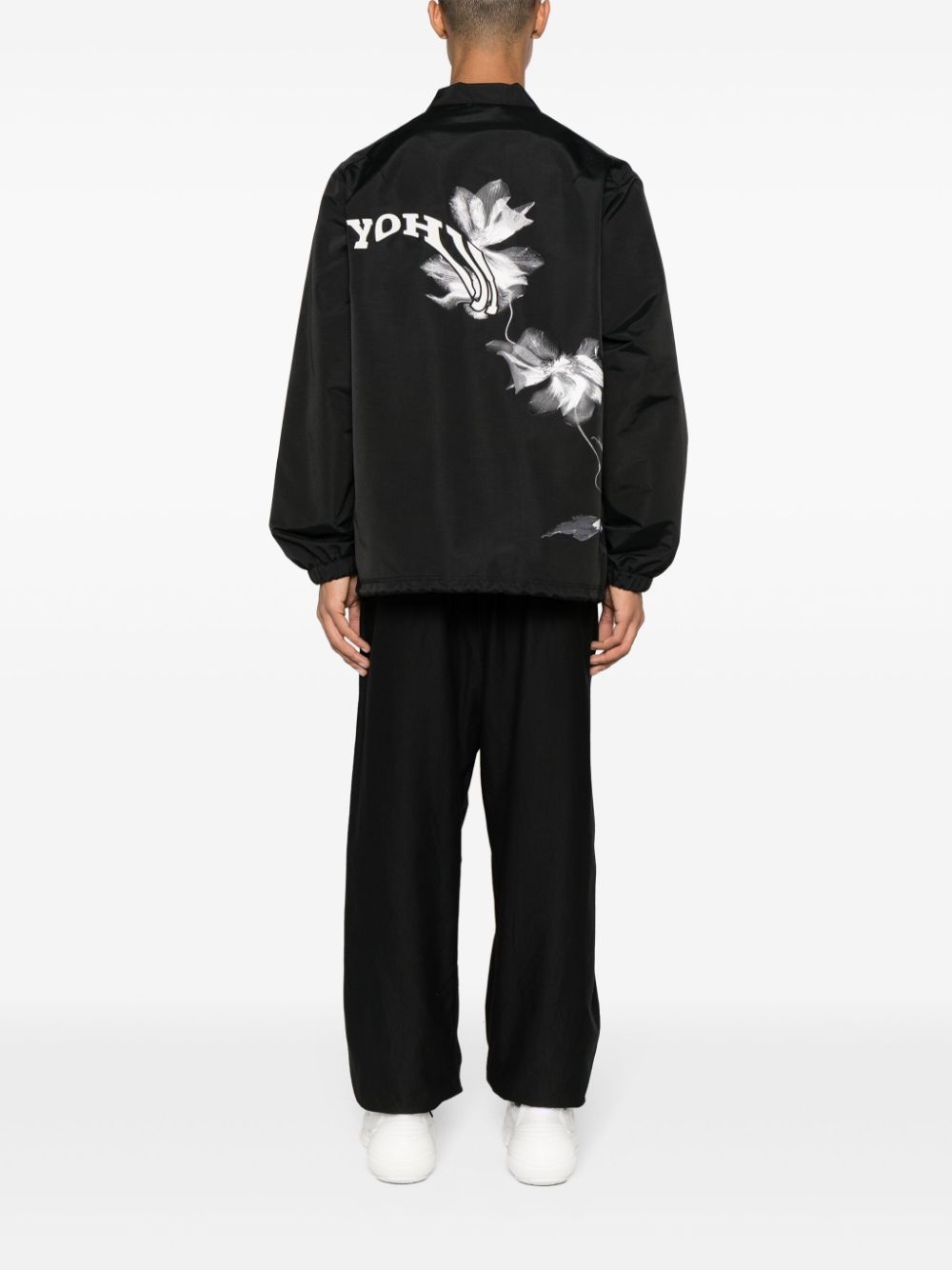 logo-embroidered padded shirt jacket - 2
