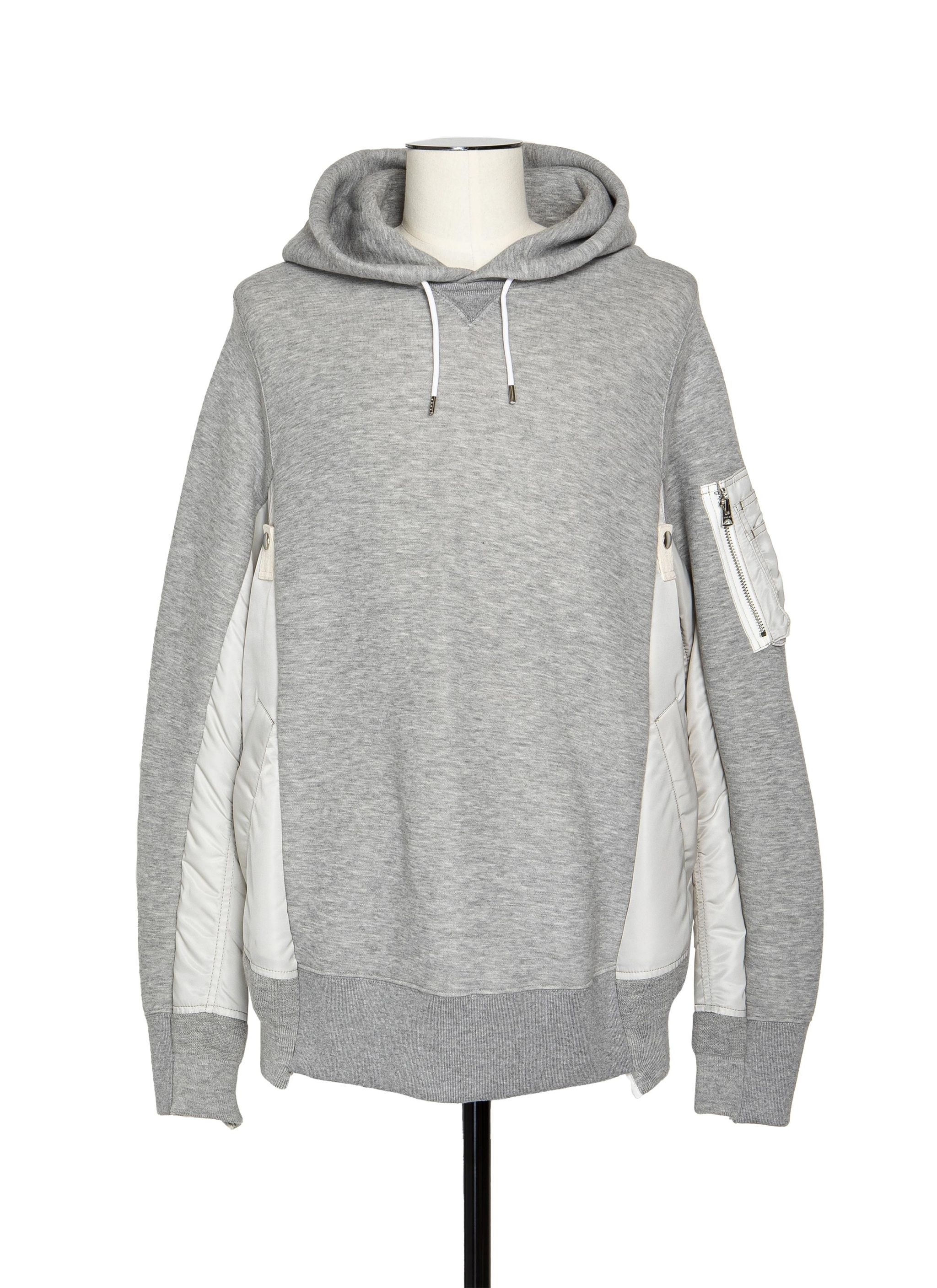 sacai Sponge Sweat x Nylon Twill Hoodie | REVERSIBLE