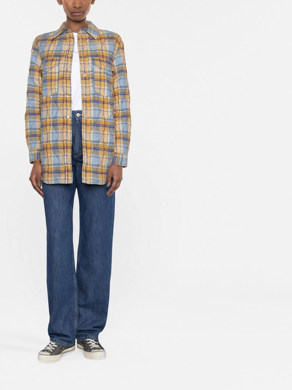 padded check shirt jacket - 2