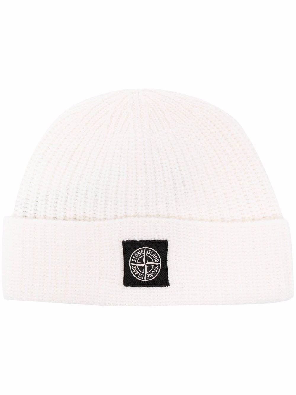 logo-patch wool beanie - 1