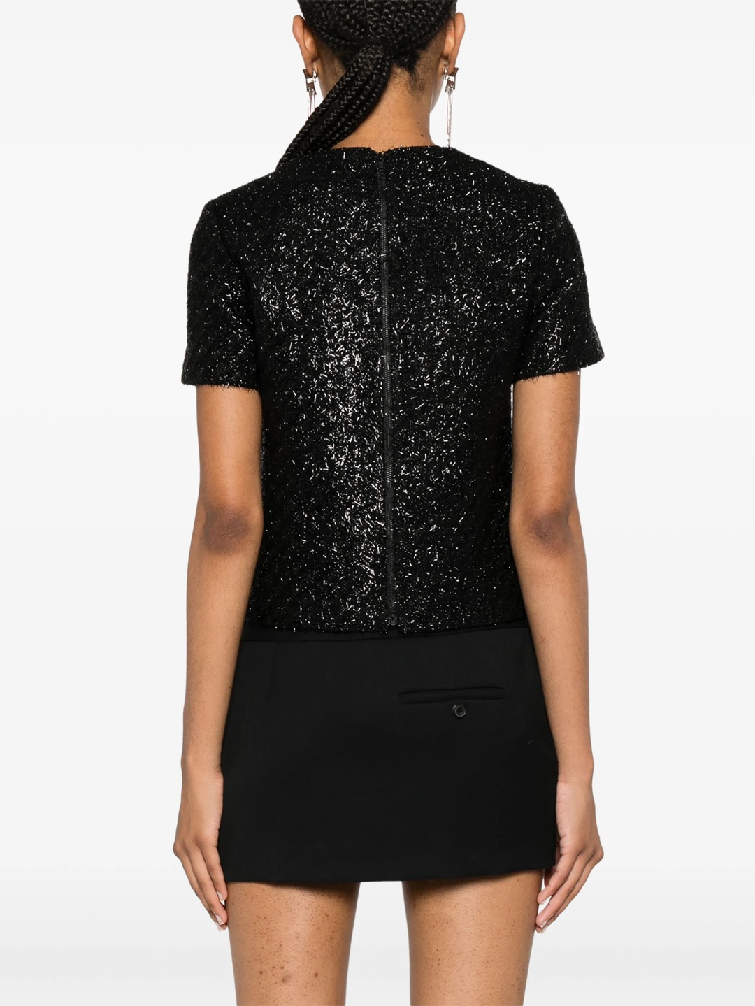 Black Tinsel Boucle Top - 4