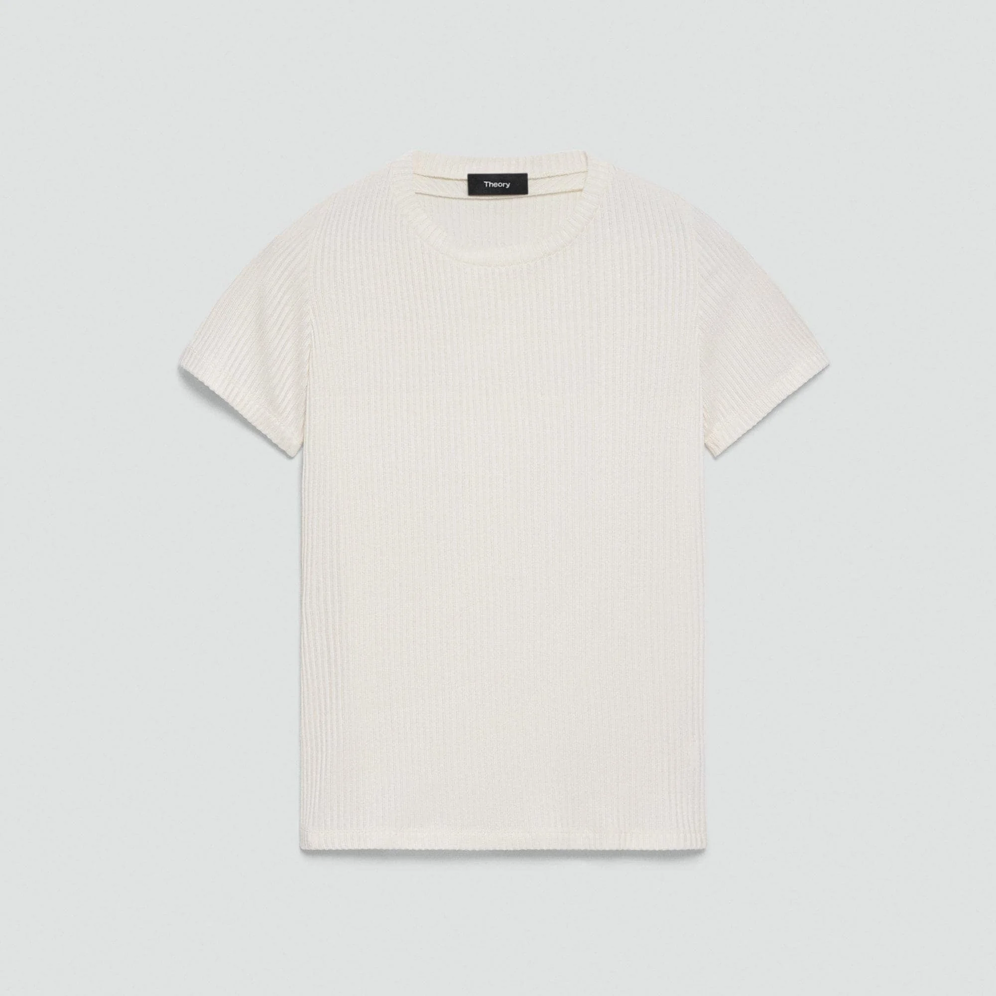 Shrunken Crewneck Tee in Ribbed Cotton-Blend - 1