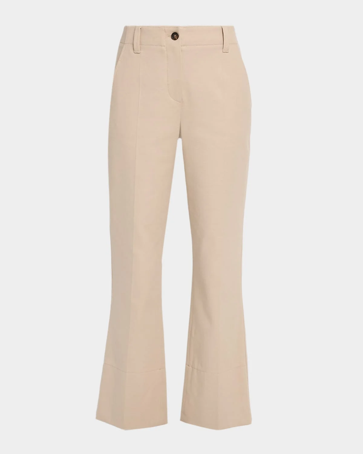 Cotton Twill Kickflare Ankle Pants - 1