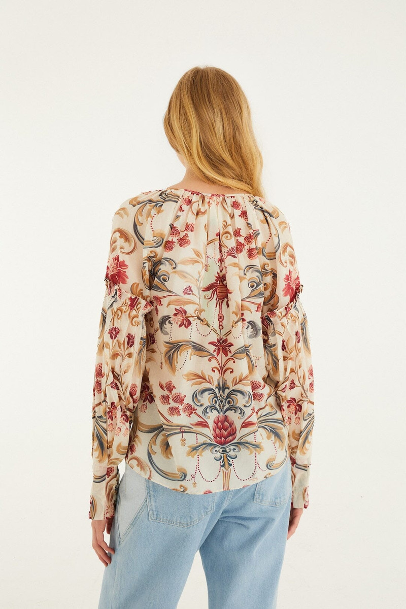 Sand Royal Garden Tassels Blouse 3