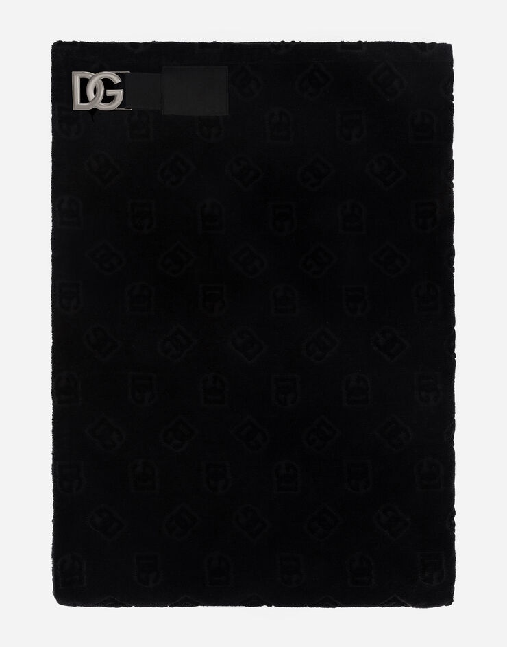 Cotton jacquard beach towel with DG Monogram - 1