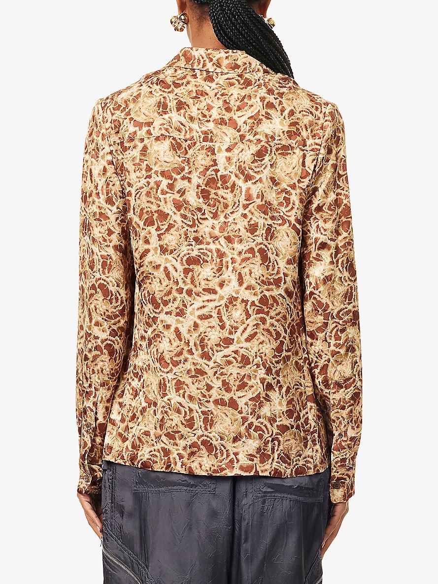 Notch-Collar Floral-Print Woven Shirt - 4