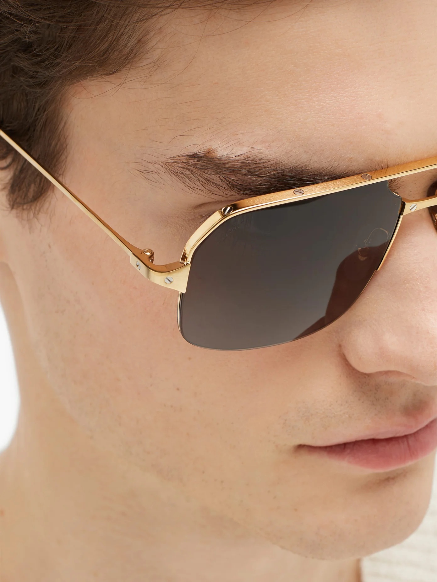 Bronze aviator metal sunglasses - 3