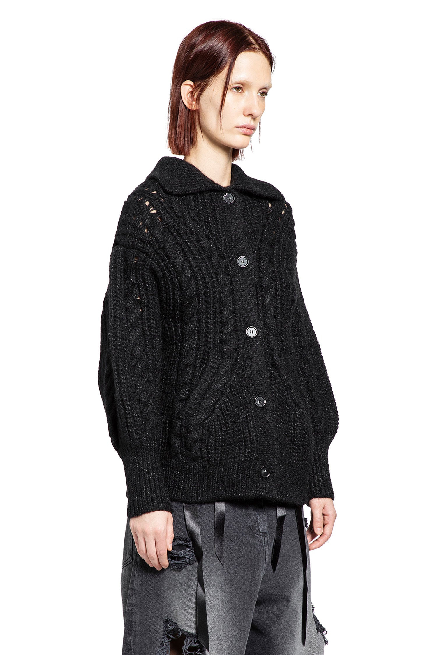 Sculpted Chunky Knit Cardigan - 2